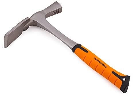 Mivos Marteau de Maçon 600 g - Forgé d'un Seul Tenant - Forme Berlinoise - Monolite en Acier Carbone Trempé - Manche antidérapante - DIN 5108