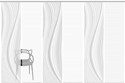 Vision S 080507 LAURINA Schiebegardine, halbtransparent, Bambusoptik, 260x60 cm, Farbe:grau, Größe:260 x 60 cm, Anzahl:6X