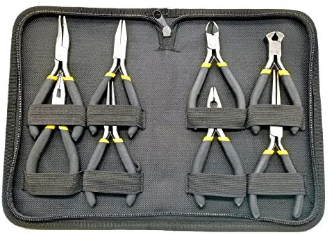 Outils de fabrication de bijoux - Pinces plates diagonales - Lot de 8 pinces à bec pointu - Pinces de verrouillage à mâchoire plate - Pince à mâchoire plate - Pince à mâchoire plate