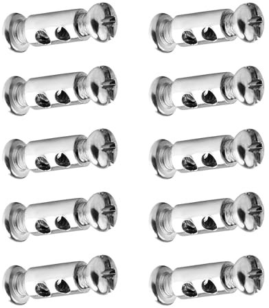 Clips pour câble métallique pour câbles métalliques et câbles de diamètre 1-2 mm, 10 pinces pour câble avec bouchon à vis terminal, pinces doubles pour câble en acier et fil (10+argent)