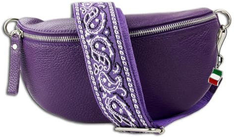 Florence Echtleder Gürteltasche Damen lila Bauchtasche Jugend OTM808V Leder Gürteltasche