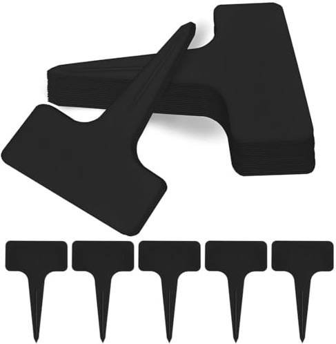 ZKGYUS 100 Piezas Etiquetas Plantas Plástico,Etiquetas De Plantas,10x6cm Marcadores para Plantas,Marcadores De Planta En Forma De T,Etiquetas Semilleros con Blanco Rotulador,para Semillas,Flores