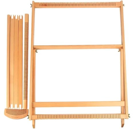 YXINAER Telar con Soporte Kit de Tejido de Telar Kit de Telar de Madera Máquina de Tejer Grande Hecha a Mano