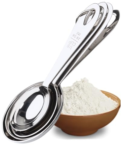 Sabatier Stainless Steel Measuring Cup Set – Professional Grade Kitchen Utensils for Precise Baking & Cooking. Durable, Easy-to-Clean, Dishwasher Safe. Metric & Imperial Measurements