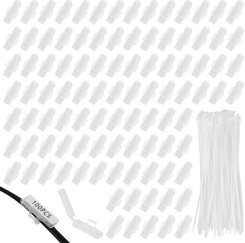 bssmmai 100 Stück Kabeletiketten Erkennungsbox mit 100 pcs Nylon Kabelbinder Kabel Beschriftung Transparente Wasserdichtes Kabelbeschriftung Clip für Markieren und Sortieren Aller Arten von Kabeln