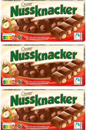3X Nussknacker Vollmilchschokolade, 100g