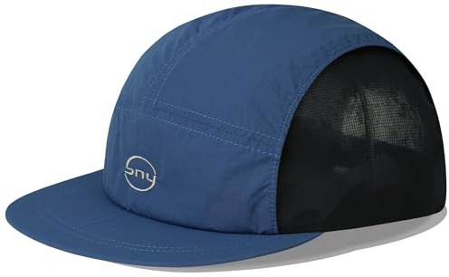 CLAPE Casquette 5 Panneaux Casquette Bord Court Baseball Cap Respirant Mesh Cap Chapeau Plat Running Sport Hat Réglable Blue BSSP2559