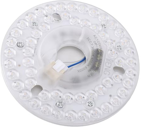 Kit de Modernización de Luz del Ventilador de Techo LED de 4.92 Pulgadas, Luz de Techo de Techo Redondo de Reemplazo de 18W 3CCT 3000K 4000K 6000K, Ventiladores de Techo de (230V)