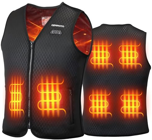 KEMIMOTO Gilet Riscaldato Donna, Elettrico Gilet Riscaldato con USB, Giubbotti Riscaldati con 3 Temperature per all’aperto Lavoro Sci Escursionismo Caccia Moto (Senza Batteria)