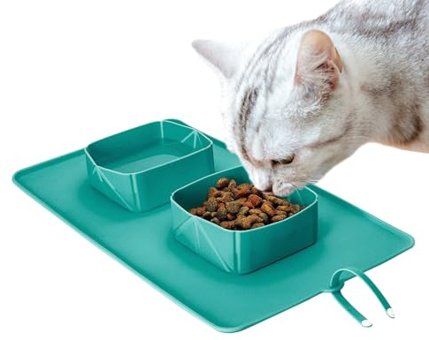 Cuencos de Viaje para Perros, Plato de Silicona Que Ahorra Espacio, Cuenco portátil para Mascotas | para Razas pequeñas, Medianas y Grandes, Cachorros, Senderismo, Camping, Parque en casa