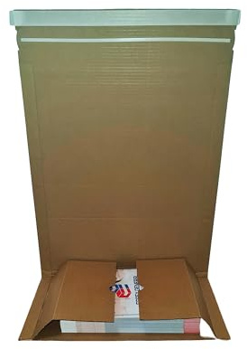 Cardboard Book Mailers & Postal Wraps – Plastic-Free Recycled Kraft Packaging for Books & Media, Sizes A5, A5+, A4, A4+, B5 (10, A4+ 325MM X 250MM X 80MM)