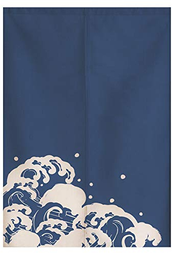 RLoncomix Japanese Noren Doorway Curtain Tapestry Hokusai Ukiyoe Great Wave Door Curtain Kitchen Bistro Home Decoration, 33 x 47 inches
