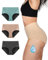 TIICHOO Bragas Menstruales Absorbentes Ropa Interior Mujer Periódico Braguitas de Protección Reglas Prueba de Fugas Lot de 3 (L, Turquesa/Beige/Gris Carbón)