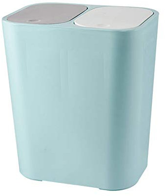 XEMQENER Recycling Bins Dry and Wet Separation Trash Can with Two Compartment Bin Small Rubbish Bin with Lids Push Recycling Bin for Kitchen, Bathroom, Living Room