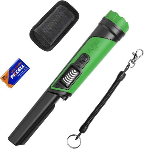 DR.ÖTEK Pinpointer Metal Detector, Portatile Pointer Palmare, Impermeabile IP68, LCD Display, Innovativa Funzione di Cancellazione delle Interferenze, Maggiore Sensibilità, 3 Modalità di Allarme,Verde