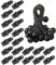 Jicyor 40 Stück Planenspanner Planenclips Set, Planenbefestigung Befestigungsclips, 20 Schwerlastplanen Clips und 20 Spanngummis mit Kugel für Campingzelte und Abdeckung(Schwarz)