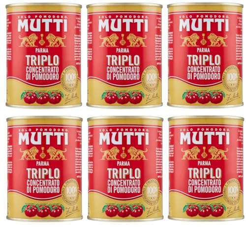 6er-Pack Mutti Triplo Concentrato Di Pomodoro,Dreifaches Tomatenkonzentrat,100% Italienische Tomaten,400g Dose