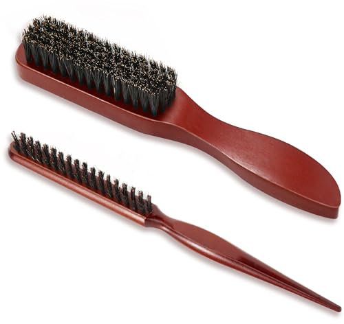 Aotfusd 2PCS Brosse Cheveux, Brosse Poils Sanglier, Brosse a Cheveux, Brosse Cheveux Poils de Sanglier, pour cheveux longs, bouclés, secs ou abîmés (Style-1)