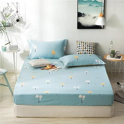 Spanbettlaken 140x200 Runden Spannbetttuch Abstrakt Bettlaken Boxspringbett mit Gummizug Spannbettuch Mikrofaser für Matratzen von 30 cm Mit 2 Kissenbezüge 80x80 cm