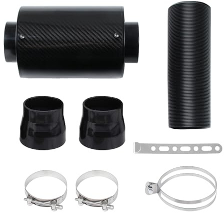 DOCAS 3 Fibra di Carbonio Filtro Aria Auto,Kit di aspirazione Aria Fredda in fibra di carbonio,Sistema di Aspirazione Universal Car
