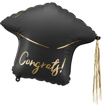 Globo de plástico en forma de gorros con texto Congrats 53 x 44 cm, globo para helio o aire, globo de plástico para ocasiones especiales, fiestas, fiestas de cumpleaños, globo para fiestas, fiestas