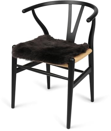 lammskinn sittdyna 40 x 40 cm | mjuk päls för stolar och soffa | mysig kudde och lammskinn sittdyna i vacker nordisk stil