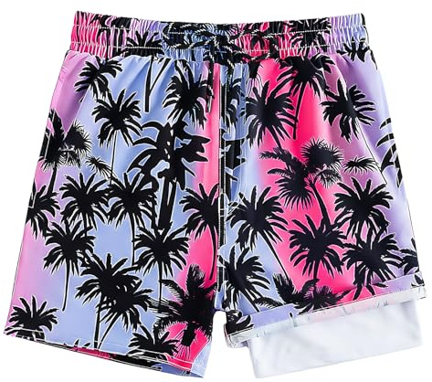 Jinbei badbyxor, pojkar, simbyxor med kompression, foder, strandbyxor, snabbtorkande, justerbara midjeband, badshorts med fickor, simshorts, barn för stränder, vattenparker, semester, 122–164, en, 146