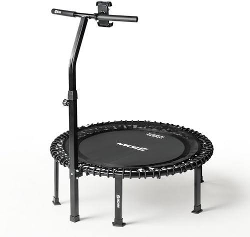 B BCAN BT4 102cm Soft Land Pro Adult Bungee Rebounder Trampoline, 500lb (227kg) Capacity, Adjustable Tension Bungees/Handle, One-Piece Frame(16 Gauge), Phone Holder & 2 Pairs Socks| FED Fitness