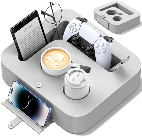 Almohada Portavasos para Sofá, Bandeja para Sofa Multifuncional con Soporte Magnético Móvil y Tablet, Couch Cup Holder Pillow, Organizador para Sofá, Cama y Coche, Porta Bebidas, Snacks y Mandos