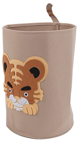 KUIDAMOS Förvaringskorgar Förtjockade Tecknade Djur Ekologisk Bomull Vikbar Design för Babytvätt och Leksaksorganisation 35x47cm (Tiger)