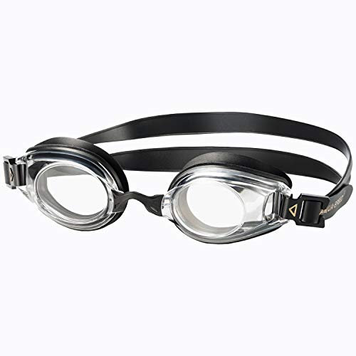 Aqua Speed Swim Goggles mit Sehstärke für Frauen und Männer mit verstellbarem Gurt - linkes & rechtes Glas verschieden nach Ihren Wünschen kombinierbar - schwarz - ungetönt