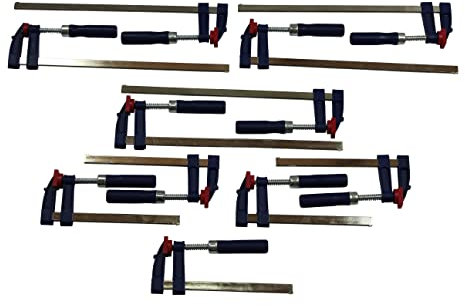 Tooltech v. Veto 11 x Schraubzwinge Set 150x50 + 300x50 Zwinge Klemmzwinge Einhandzwinge (Schwarz)