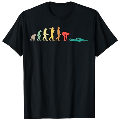 Nuotare Evoluzione retrò Regalo per Nuotatori Maglietta