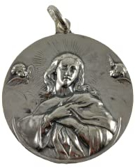 Desconocido Colgante medallón Plata Maciza Virgen de la inmaculada 40mm