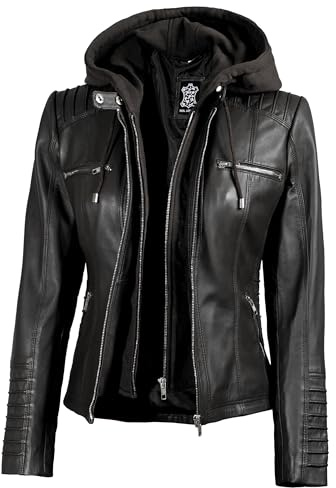 Blingsoul Leather Motorcycle Jacket Women | [1313773] Helen Black, M