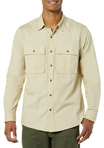 Amazon Essentials herr Standard-fit långärmad tvåficksbruksskjorta (tidigare Goodthreads)