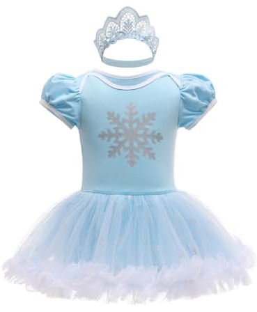 Lito Angels - Mono tipo pelele, disfraz de princesa para bebé y niñas con diadema con lazo, para fiesta de cumpleaños, Halloween