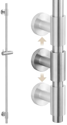KES Barra Ducha Grifo Barra de Ducha Acero Inoxidable 18/8 Soporte Ducha Ajustable 122CM Barra Soporte Ducha con Soporte Alcachofa Ducha Cepillado, F209S122-BS