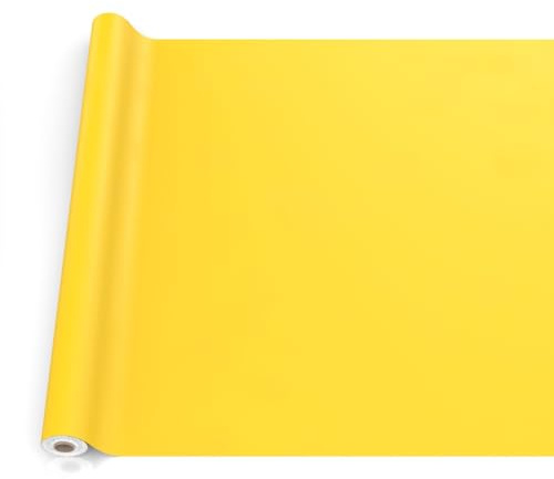 Nappe en Toile cirée, Lavable, pour Table de Jardin, extérieur et intérieur, Bord coupé, Jaune, 240 x 140 cm