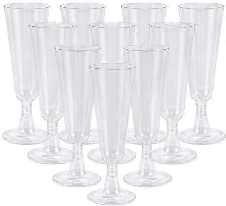 Mualady 50 Stück Sektgläser Plastik, 150ml Sektgläser Kunststoff, Champagner Gläser Transparent, Mehrweg Plastik Champagnergläser für Partys, Hochzeiten
