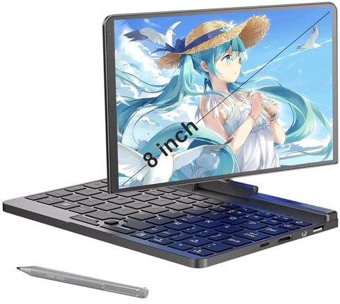 FakestarPC Mini Laptop 8 Inch Touch Windows 11 Tablet IPS Screen Inṭel N100,12G DDR5, 512GB SSD, 2 in 1 Laptop Gaming Notebook Tablet with Stylus, WiFi6 BT5.2