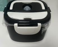 MULBEVD Scaldavivande Elettrico Portatile 100W, 3in1 Lunch Box Termico, 2 Acciaio Inossidabile Contenitore Rimovibile, 12V/24V/220V, Porta Pranzo Termico Auto, Ufficio (Nero, 1,5L)