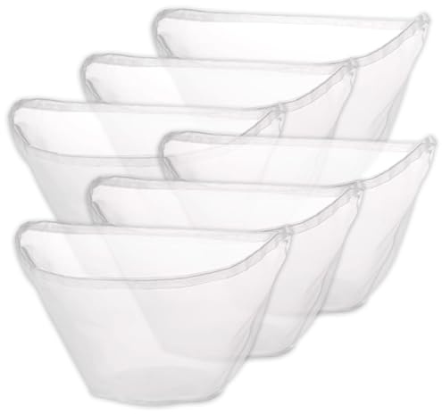 Nussmilchbeutel Passiertuch Wiederverwendbar Nylon Filterbeutel mit Kordelzug Presstuch Abseihtuch für Käse Fruchtsaft 6 STK