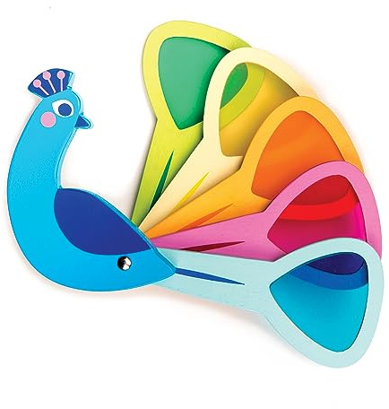 Tender Leaf Toys - Peacock Colors - Wooden Colors Learning Toys for Toddlers, Kids, Pre-School Children Activity Game - Gifts, Animal Toy - Early Learning, Play Set with Acrylic Window - Age 18M+