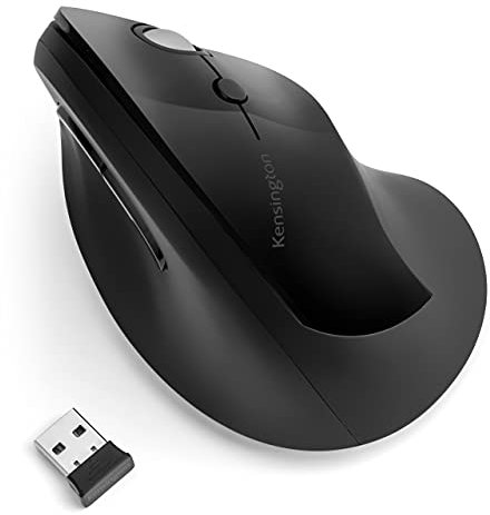 Kensington Pro Fit Ergo - Ratón inalámbrico Vertical, Color Negro (K75501WW)