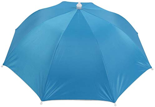 NA Light Blue Silver Tone Cap 8 Ribs Fishing Golfing Sun Rain Umbrella