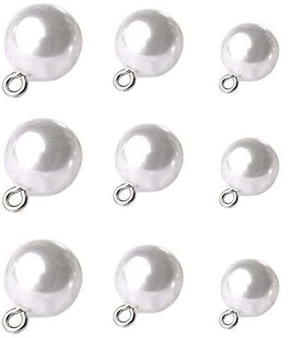 Clyhon 30PCS exquisite Kunstperlenknöpfe, 8/10 / 12mm handgenähte Perlenknöpfe, verwendet für Pullover, Hemdröcke, Haarseile.