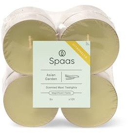 Spaas 8 x 8 Maxi bougies chauffe-plats citronnelle, ± 10 heures - vert pistache - Asian Garden