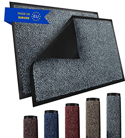 TRIBURG® Fußmatte 60x90 Anthrazit Schwarz - Schmutzfangmatte 60 x 90 wetterfest, wasserfest, waschbar - Fußmatte außen/innen -rutschfeste Fussmatte Aussenbereich und Innenbereich
