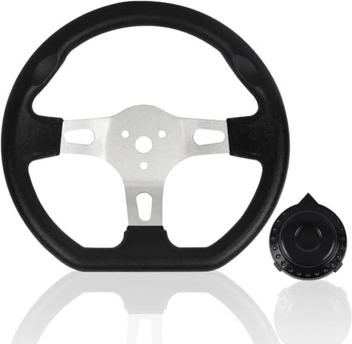 Volante per kart da 27 cm, a sgancio rapido a 3 razze, interno con fori per veicoli di ricambio per Go Kart Beach Kart, universale, 27 cm, colore: nero